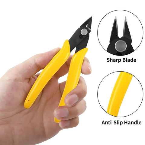 Five Pack Micro Flush Cutters With Internal Spring For Electronics Diagonal Wire Cutters 5 Inch Cuts Up To 18 AWG Copper Wire