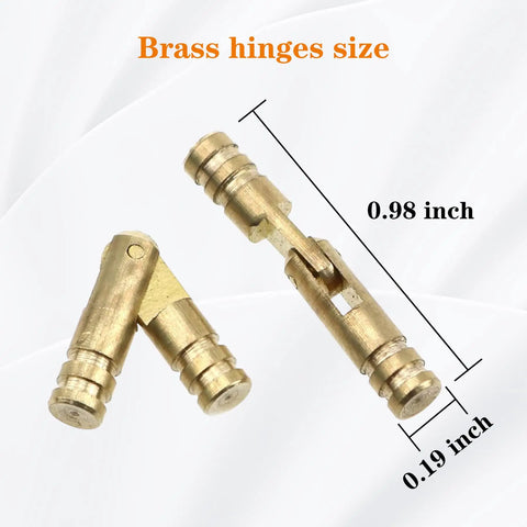 Invisible Brass Barrel Hinges Kit With 50 Pieces For Jewelry Boxes And Small Woodworking Projects Including Music Boxes Pencil Boxes And Hardwood Humidors Concealed Hinge Hardware For Crafts showing hinge size dimensions