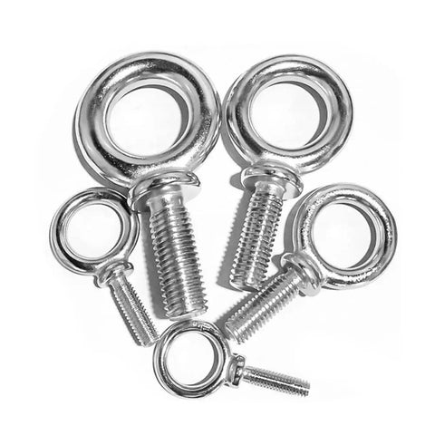Workhorse Heavy Duty Lifting Shoulder Eye Bolts One Quarter Inch By Twenty UNC Marine Grade 304 Stainless Steel Threaded For Rigging Hoisting Anchoring Pulling And Tie Down Applications Five Pack