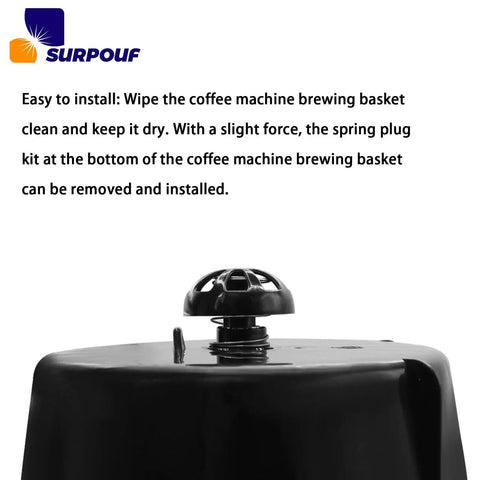 Spring-loaded coffee brew basket stopper kit, black, for Mr. Coffee/Black & Decker machines (Surpouf).