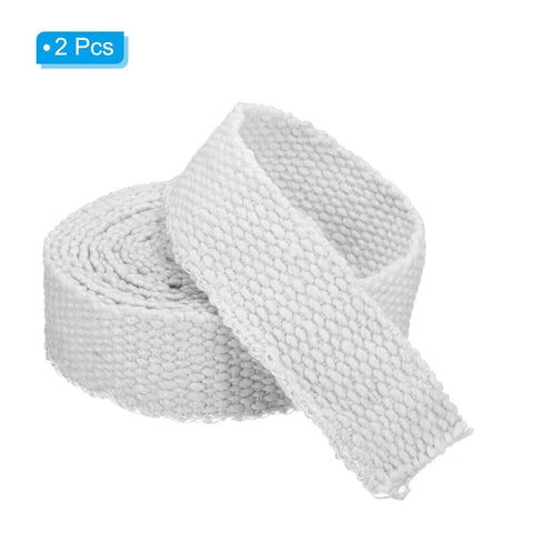 PATIKIL wood stove gasket, 2 pcs ceramic fiber flat rope, white, 2x1/8x157 in