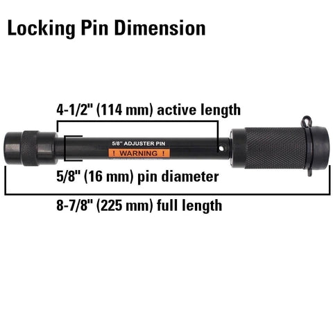 Locking pin dimension for Keyed Alike Five Eighths Inch Diameter Trailer Hitch Lock With Extra Long Four And A Half Inch Span