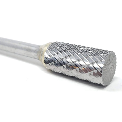 1/2 Inch SA-5 Solid Carbide Cylinder Bur Double Cut for precise deburring and shaping in metalworking projects, side view