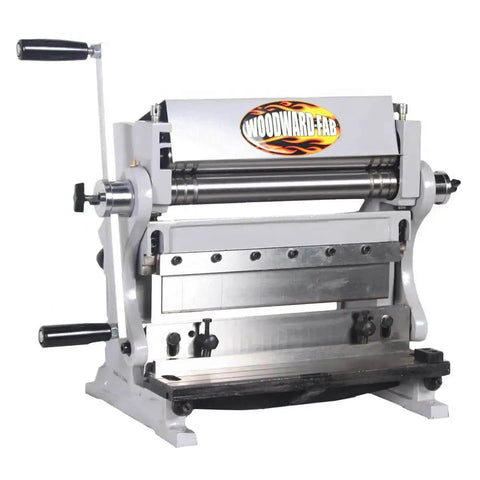 Front view of 12 Inch 3 In 1 Sheet Metal Heavy Duty Pro Grade Shear Brake Roll Machine with adjustable fingers and slip rolls