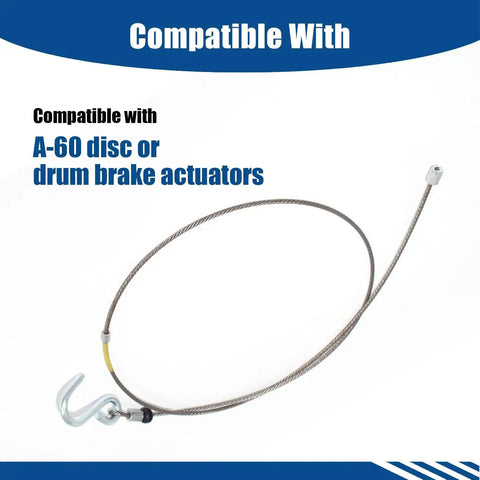Safety Cable Assembly Replacement For UFP A-60 Disc And Drum Brake Actuators 34370 Compatible, shown with installation instructions