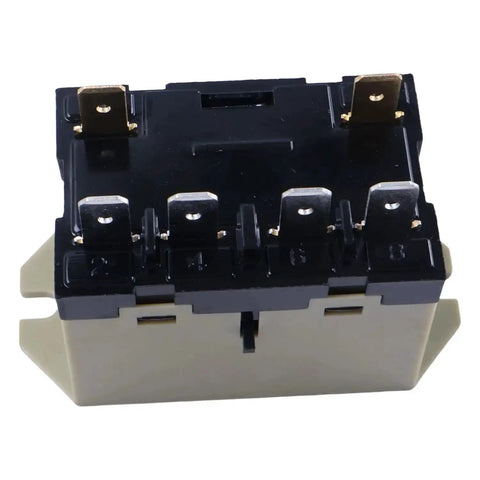 Side view of Enclosed Power Relay G7L-2A-TUBJ-CB DPST-NO With Test Button for 200-240VAC, showing quick-connect terminals.