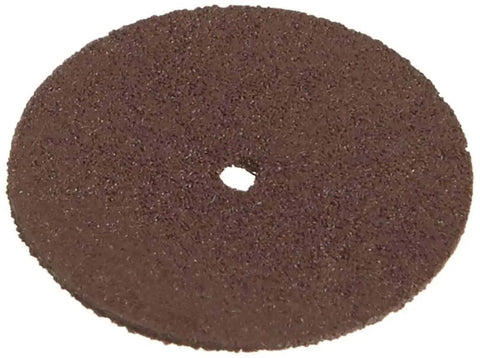 Cut Like A Pro With This 36 Piece Cut Off Wheel Set For Rotary Tools Measuring 15 16 Inch Diameter And 0.6mm Thick For Cutting Bolts Sheet Metal Thin Wood And Plastic Includes 1 8 Inch Shank Dremel 409 Compatible, showing a single brown cut-off wheel with central hole