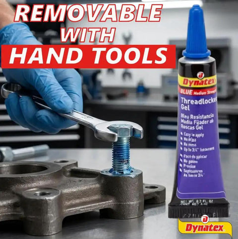 Blue Gel Threadlocker Medium Strength For Easy Disassembly Removable With Hand Tools Locks Metal Fasteners 0.20 Oz Bottle