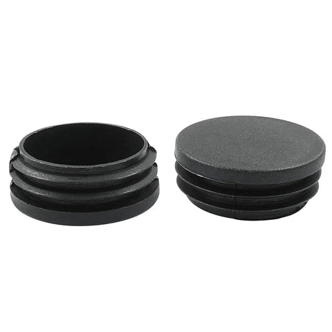 Four Pack One And Three Quarters Inch Round Plastic Hole Plugs Black End Caps For Round Metal Tubes Ideal For Furniture Protection