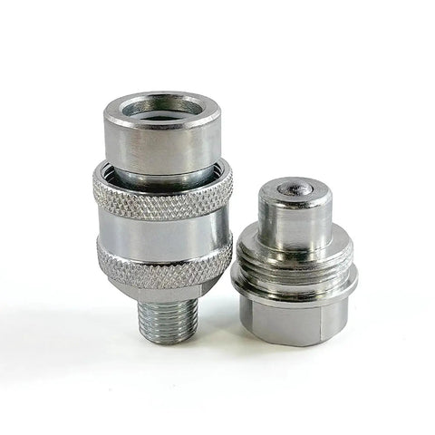 Pro Grade One Quarter Inch NPT High Pressure Hydraulic Quick Coupler Set For Ten Thousand PSI Systems With Ball Valve ISO 14540