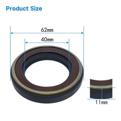 High Pressure Radial Shaft Seal For Hydraulic Pumps And Excavators With TCN Type Design And NBR Lip 40x62x11mm, size diagram