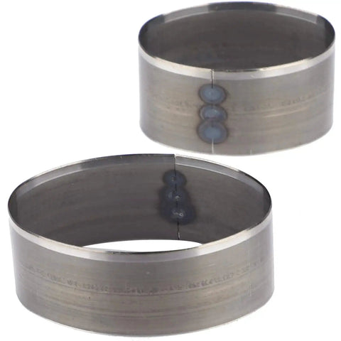Close-up of two oval dies from 5 Piece Leather Hole Punch Set With Oval Dies, Pro Grade High Carbon Steel Cutter For Crafting, includes precise sizes.