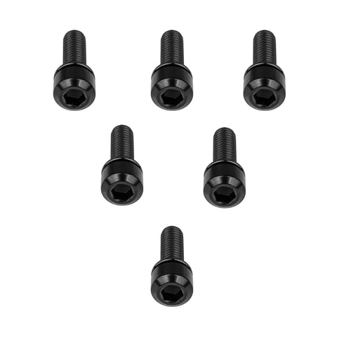 Titanium Bike Stem Bolts M5x16 18 20mm Socket Cap Head Screws With Washers Pack Of 6 Black Grade 5