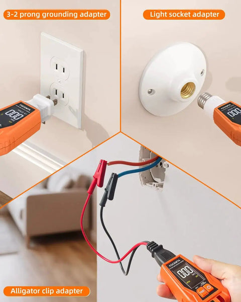 All In One Circuit Breaker Finder And Outlet Tester Kit With GFCI Tester And Carrying Case Includes Light Socket Adapter