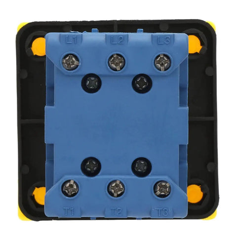 Back view of Up To 32A Rotary Switch With 3 Pole 2 Position Disconnect Rotary Cam Selector for industrial power control.