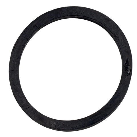Water heater element gasket ring, black rubber, front view.