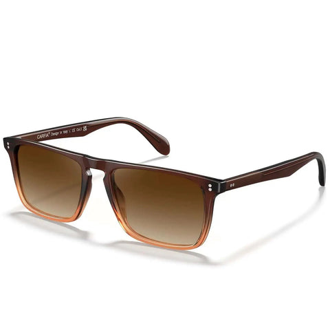 Retro Polarized Sunglasses For Men With UV Protection Dope Hand Crafted Acetate Frame Classic Rectangular Style in Crystal Coffee