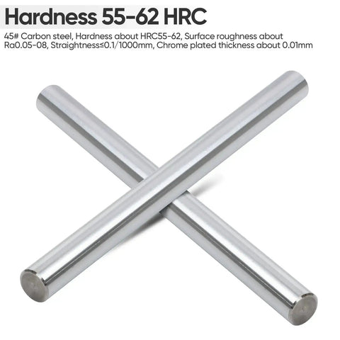 12mm X 400mm Linear Motion Rods Set Of 2 For CNC, 3D Printers, and DIY Projects Hardened Chrome Steel Shafts With HRC55-62 Tolerance