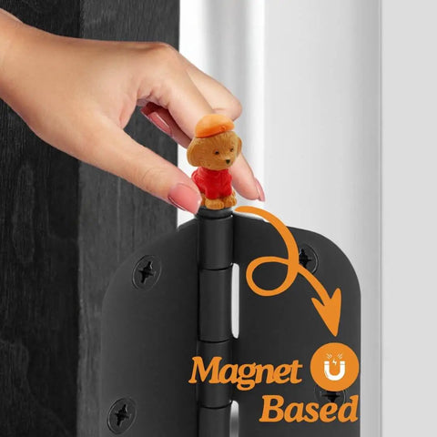 Whimsical Dog Themed Door Hinge Heads Set Of 6 Magnetic Toppers For Metal Surfaces Cute Hinge Head Decor Miniature Installed