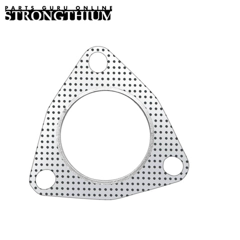 Strongthium 2.5 in exhaust flange gasket, graphite, 3-bolt 63.2 mm, high-temperature header gasket, 2 pcs