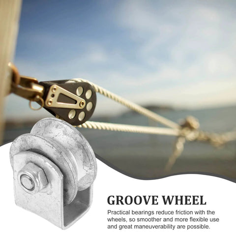 Heavy Duty Pulley Wheel Track Roller For Sliding Gates And Garage Doors Beefy Stainless Steel Design with Rope System