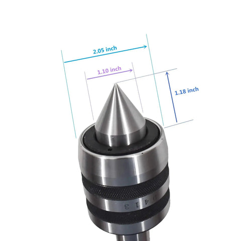 MT3 Live Tailstock Center For High Speed CNC Turning Medium Duty 60 Degree Point 3MT Taper 4000 RPM Max Hardened Steel
