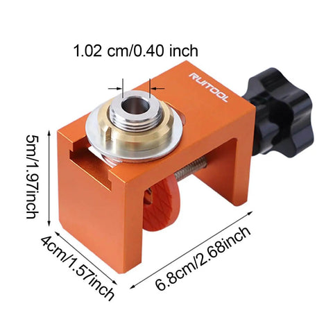 Pro Grade Pocket Hole Jig Kit With Integrated Scale For Precise Hole Placement, aluminum alloy body with scale, 6mm hole punch