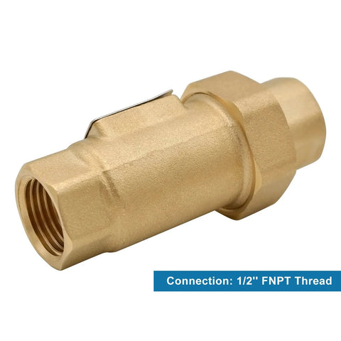 HYDRO MASTER brass dual check valve, 1/2 FNPT thread, max 150 PSI at 180°F