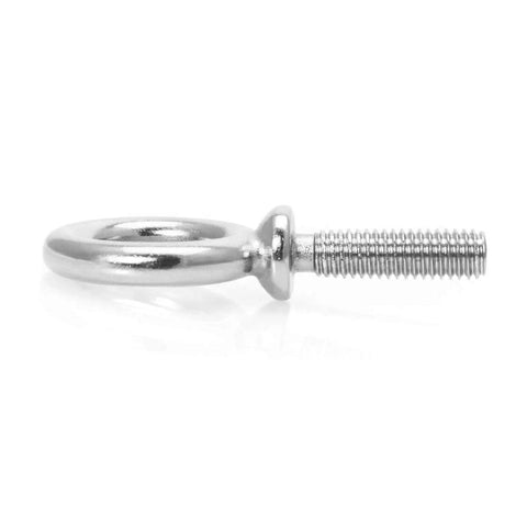 Marine Grade Eyebolts 316 Stainless Steel 3/8-16 UNC Shoulder Eyebolts, side view showing threaded bolt and eye ring