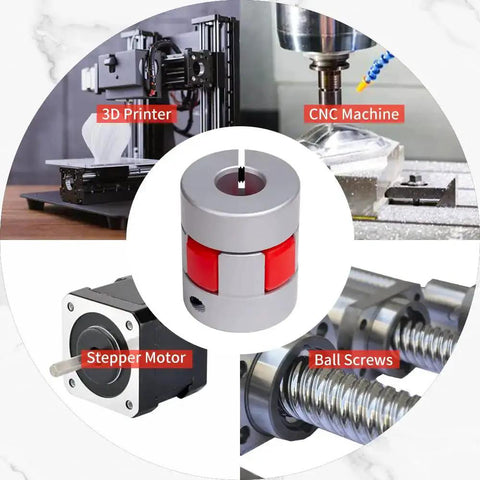 Aluminum Flexible Shaft Coupling D20 L25 With Bore 4mm To 6mm for CNC Machines, 3D Printers, Stepper Motors, and Ball Screws