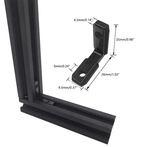 L Shape Corner Connector Bracket For 20x20 Aluminum Extrusion Inside Corner Joint With Screws 6mm Slot 2020 Series Hidden Mount