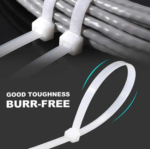 16 Inch Heavy Duty Cable Ties 100 Pack Self Locking Nylon Wire Ties White With 70 Pound Tensile Strength Heat And UV Resistant in use