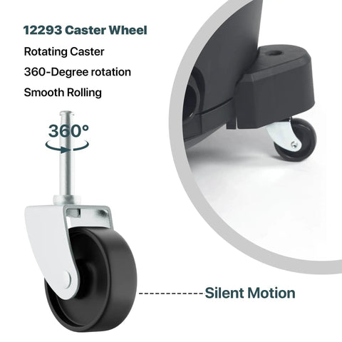 Two Pack Replacement Caster Wheels For Wet Dry Vacuum Cleaners Compatible With Ridgid Craftsman DeWALT Models 12293 close-up