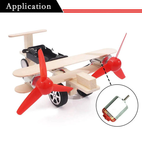 10 Pack Micro 130 DC Brushed Motors 3V To 12V, High Speed 9,000 To 25,000 RPM No Load, Metal Shell, in toy plane application