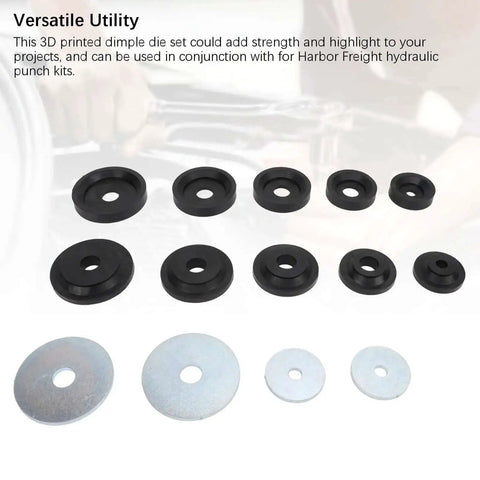 Heavy Duty Dimple Die Set For Sheet Metal Carbon Steel Flared Hole Dies With Backing Discs Reinforced Nylon Housing