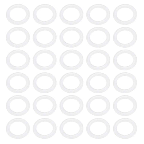 30 Pcs Silicone O Rings VMQ 8mm Outer Diameter And 5mm Inner Diameter 1.5mm Thick Food Safe Sealing Gaskets For Cup Lids Coffee Makers Pumps Hoses Plumbing Auto Machines And More arranged neatly in rows