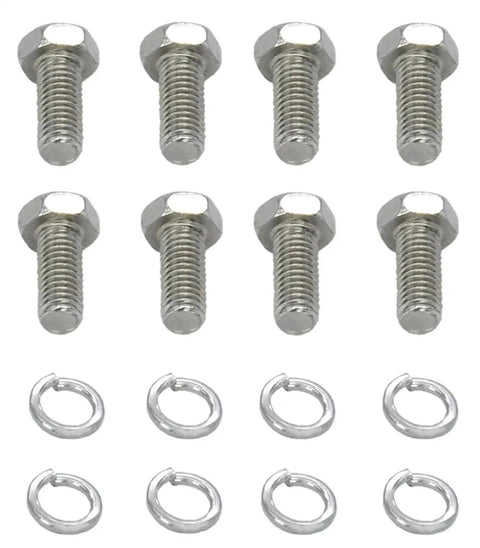 Set of 8 metal bolts with washers for fuel pump module assembly installation