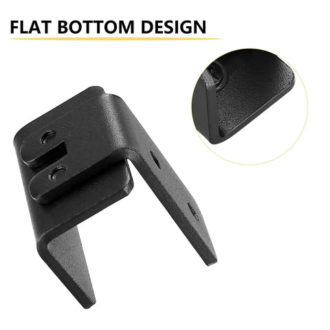U Shape Floor Guide For Sliding Barn Doors, 4 Pack, Black Finish, Flat Bottom Design, Durable Alloy Steel Close-Up