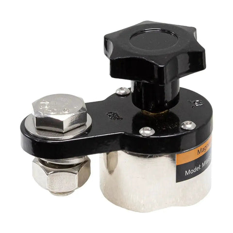 Heavy Duty 300 Amp Magnetic Welding Ground Clamp With On Off Switch, metal construction, front view