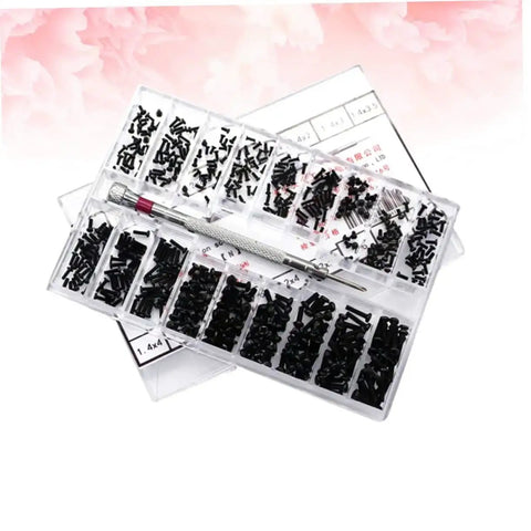 Two Piece Miniature Screw Set With 18 Different Sizes Flat Head And Round Head Tiny Screws For Glasses And Crafts featured