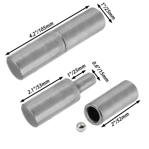 Heavy Duty Weldable Barrel Hinges 4 Inch Length 1 Inch Barrel Gate Hinges With Ball Bearing Detachable Design For Swing Doors