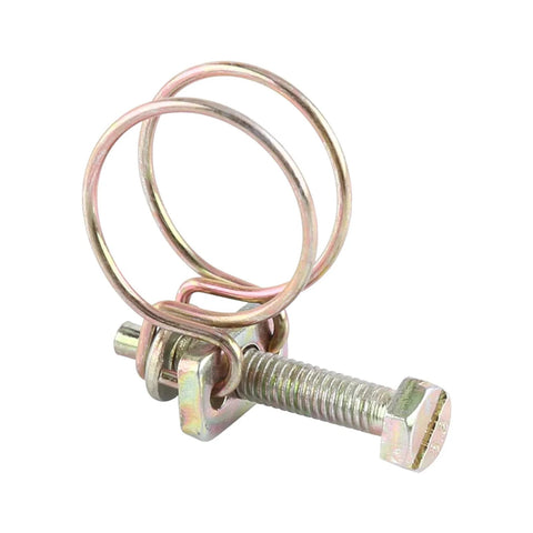 Ten Pieces Stainless Steel Double Wire Hose Clips Adjustable Clamp Set For Water Hose Barb Pipe Fastener Zinc Plated For Strong Clamping Force