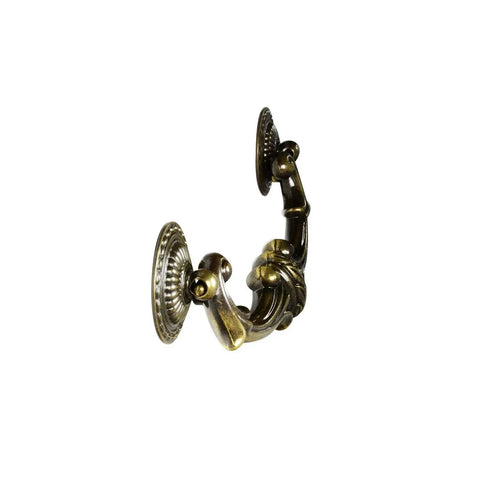 Antique English Bail Pull For Cabinets And Dressers, 7-1/4 Inch Overall Length, 1-1/4 Inch Projection, side view of zinc alloy pull