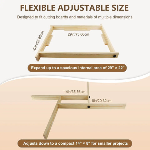 Adjustable Juice Groove Router Jig With 8 Spacers Wooden Router Guide for cutting boards up to 22 by 29 inches sizes shown