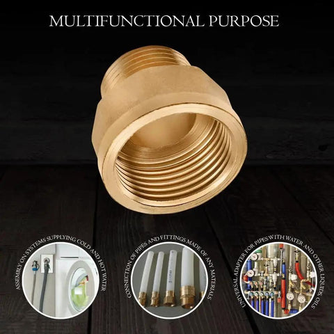 Brass Adapter Three Quarters Inch Male To One Inch Female NPT Pipe Fitting Corrosion Resistant And High Temperature Safe Reliable