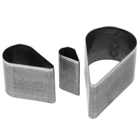 3 Piece Leather Craft Cutting Tool Set With Hollow Steel Punches for Heart, Drop, Pentagon Molds, ideal for leather crafting.