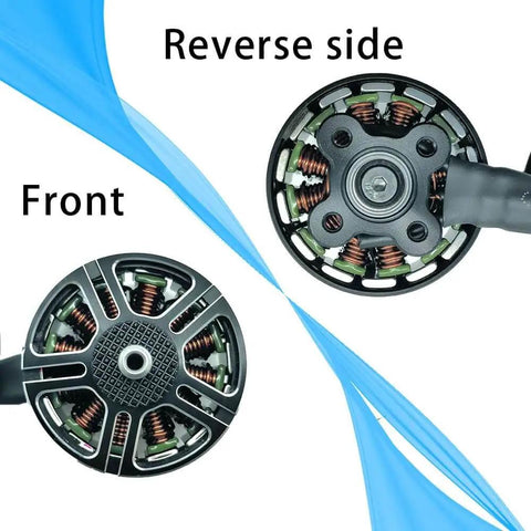 Front and reverse view of 900Kv Brushless Drone Motor For Multirotors With 3 To 6S Battery And 9 To 11 Inch Propeller Max 1300W Power Outer Rotor
