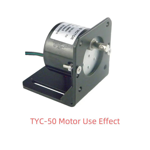 Mini Gear Motor Slow Speed 50KTYZ 110V 50 60 RPM Micro AC Motor With Seat Support Bracket And Metal Mount Stand 7mm Shaft 14.5mm Shaft Length Durable Synchronous Drive For DIY Projects Automation And Precision Machinery By CHANCS shown in side view