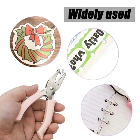 Hand holding Two Pack Mini Circle Hole Punches One Quarter Inch And One Eighth Inch for crafts, scrapbooking, and card making.