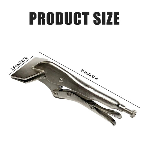Locking Pliers For Welding And Metalworking, Adjustable 8 Inch Flat Head Sheet Metal Pliers, Carbon Steel Duckbill Clamps, side view